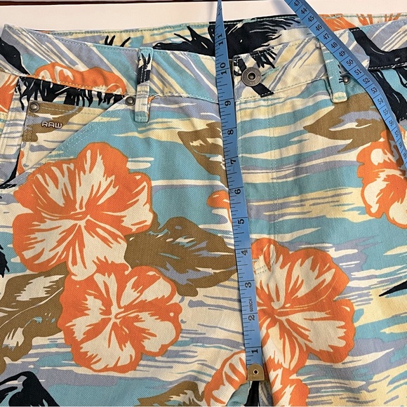 G Star Raw Elwood 5622 3D Mid Boyfriend Hawaii Aloha Print Jeans Pharrell 33x28 - Picture 16 of 16